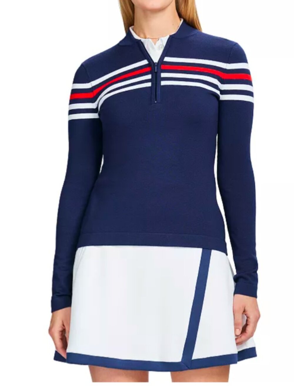 Women's IZOD Zoey Striped 1/4-Zip Pullover Sweater Large